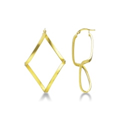 Boucles d’oreilles or jaune 18k au design géométrique
