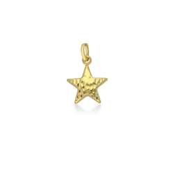 18k yellow gold diamond cut star