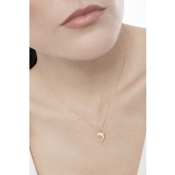 18k yellow gold necklace with dolphin pendant  2
