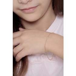 Pulsera fantasía para mujer en oro amarillo de 18 quilates con cuatro circonitas 2