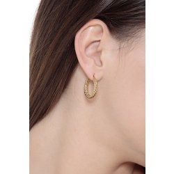 Boucles d’oreilles créoles torchon en or jaune 18k 1.5 cm 2