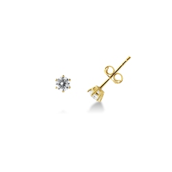 18k yellow gold zircon stud earrings 