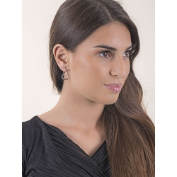 Boucles d'oreilles ondulées or blanc 18 carats 2