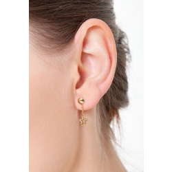 Pendientes en oro amarillo de 18 quilates estrella 2