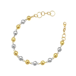 Pulsera fantasía de mujer en oro amarillo y blanco 18k