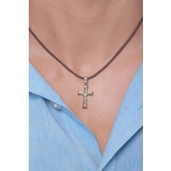Pendentif religieux croix Or Blanc Or Jaune 18k 2