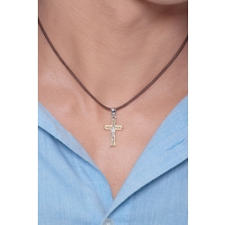 Weissgold Gelbgold Kreuz Anhänger  2