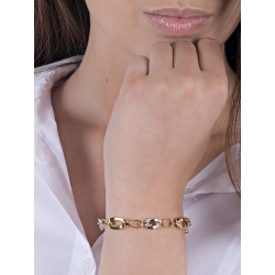 Pulsera fantasía de mujer en oro blanco y amarillo 18k 2