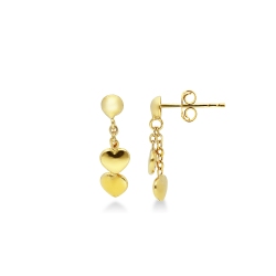 Pendientes en oro amarillo 750 con corazón