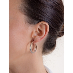 Braided wire hoops in white, yellow and rose gold 18k 2