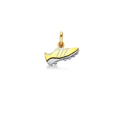 Football shoe pendant in 18k yellow and white gold