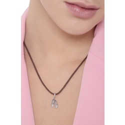 Dance shoes pendant with zircons in 18k white gold 2