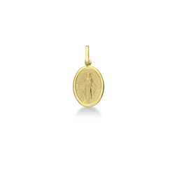Colgante religioso Oro Amarillo 18k figura de la Virgen