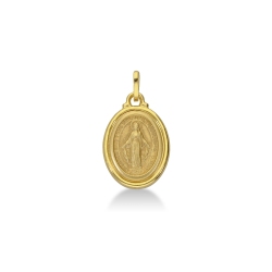 Medaglia sacra con Madonna in oro giallo 18k