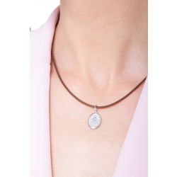 Médaille sacrée de la Vierge en or blanc 18k 2