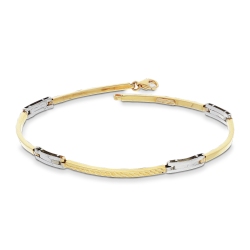 Brazalete para hombre en oro amarillo y blanco 18k cm 20