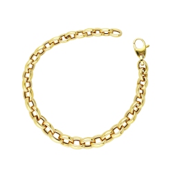 Bracciale catena maglia rolo' in Oro Giallo 18k, cm 19.