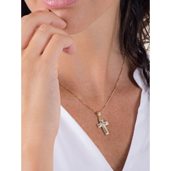 18k white and yellow gold cross pendant  2