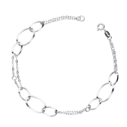 Bracelet en or blanc 18k avec maillons ovales