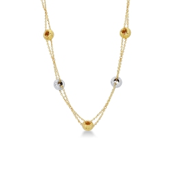 Cadena en oro amarillo y oro blanco 18k ruedas diamantadas
