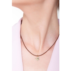 Pendentif papillon en or jaune 750 avec zirconias 2