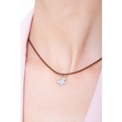 Butterfly pendant with 3 zircons in 18k white gold 2