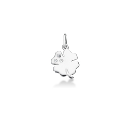 Pendentif Trèfle en or blanc 18k avec zirconiums