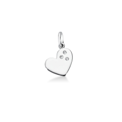 Heart pendant with cubic zirconia in 18k white gold
