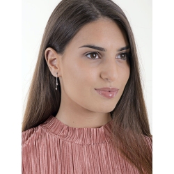 Pendientes Largos Diamantados en Oro Blanco de 18k 2