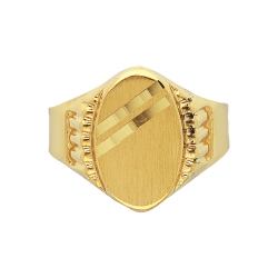 Yellow gold 18k male chevalier ring  2