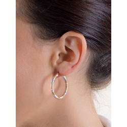 Yellow, white and rose gold 18k hoop earrings  2