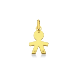 Boy silhouette pendant in 18k yellow gold
