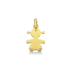 18k yellow gold girl silhouette pendant