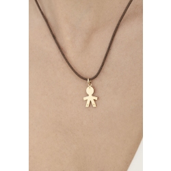 Boy silhouette pendant in 18k yellow gold 2