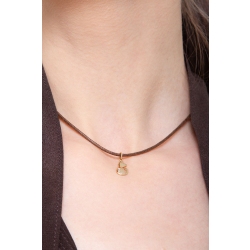 18k yellow gold cat pendant with cubic zirconia 2