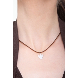 Ciondolo sagoma angioletto in oro bianco 18k. 2