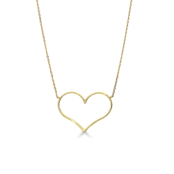 Large heart pendant in 18k yellow gold
