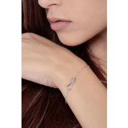 Bracelet fantaisie or blanc 18K, 19 cm 2