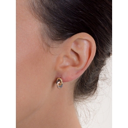 Pendientes de aros entrelazados oro 18k 2