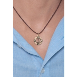 Colgante rosa de los vientos y ancla en oro amarillo de 18k 2