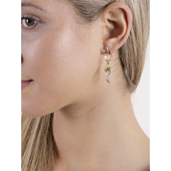 Pendientes en oro amarillo y blanco 18k con colgantes circulares 2