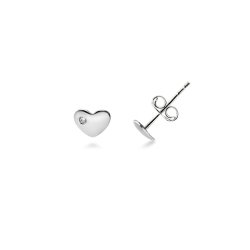 18k white gold heart zircon earrings 