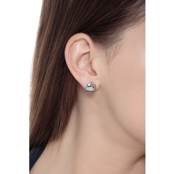 Pendientes de botón en oro blanco 18k 2
