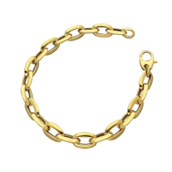 Bracelet pour femme en or jaune 18k avec mailles chaîne