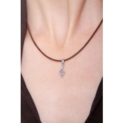 18k white gold treble clef pendant with cubic zirconia 2