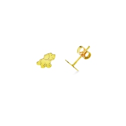Boucles d’oreilles en or jaune 18k petit chien
