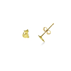 18k yellow  gold cat earrings