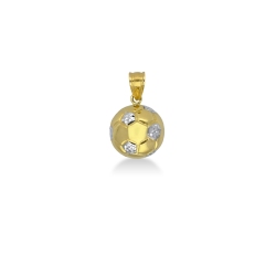 Pendentif ballon de football en or blanc et jaune