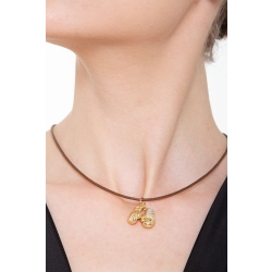 Boxing gloves pendant in 18k white and yellow gold 2