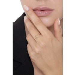 Anillo corazón estilizado en oro amarillo 18k 2